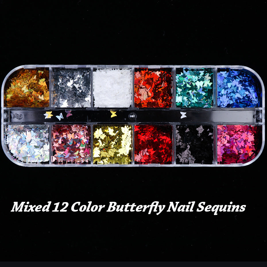 Symphony Butterfly Sequin Nail Decoration – Shimmer Nail Art